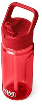YETI Yonder 600 ml/20 oz Water Bottle with Yonder Straw Cap, Rescue Red
