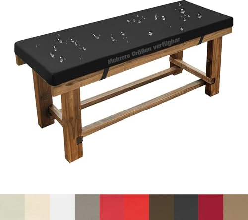 Lsjoaw Bankauflage 100X35X3CM Wasserdicht Sitzauflage Bankkissen Sitzkissen Gartenbank Auflage Schaukel Kissen für Gartenbank Schwingen Bankpolster Outdoor für Fensterbank Gartenkissen Schwarz