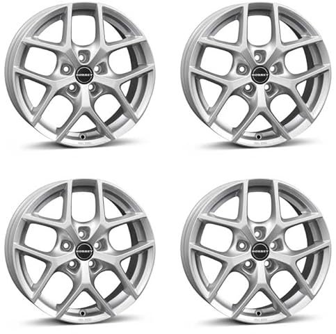 4x Borbet Felgen Y 6.5x16 ET43 5x100 crystal silver kompatibel mit Seat Arona Cordoba Ibiza Leon Toledo