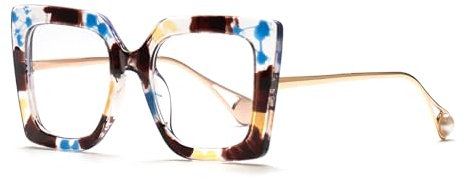 PEYEOISD Stilvolle Übergroße Lesebrille 1,5 für Damen, Designer Große Anti Licht Blau Computer Leser, Gross Blendfreie Lesegerät brille zur Vermeidung von Augenermüdung