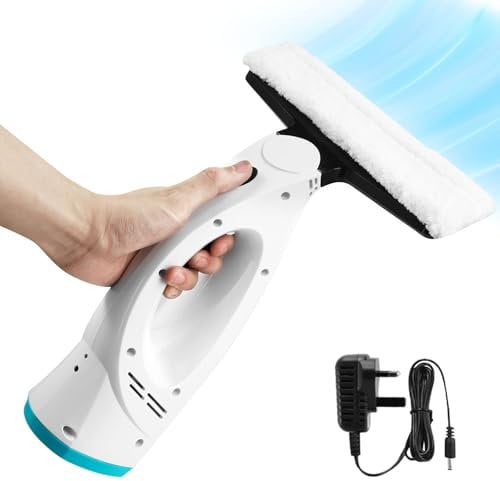 Nastopee Cordless Window Vacuum Cleaner, Electric Window Cleaner, Rechargeable Window Vacuum for Glass, Windows, Mirrors, Tiles, Shower Screens, Cars