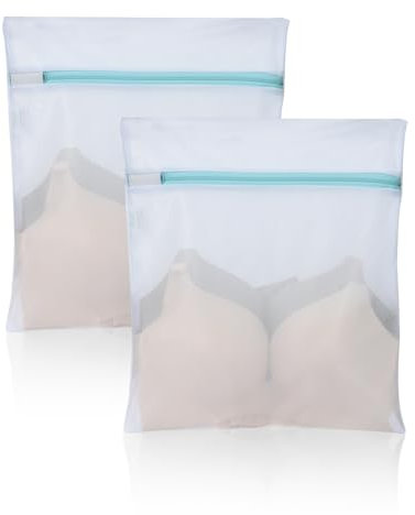 OTraki Mesh Laundry Bags with Zips, 2Pcs 30x35cm Small Mesh Laundry Wash Bag for Bra Delicates Wash Bag Reusable Heavy Duty Washing Machine Wash Bag for Laundry Socks Lingerie Underwear