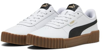 PUMA Damen Carina 3.0 Sneaker, Weiß Schwarz, 40.5 EU