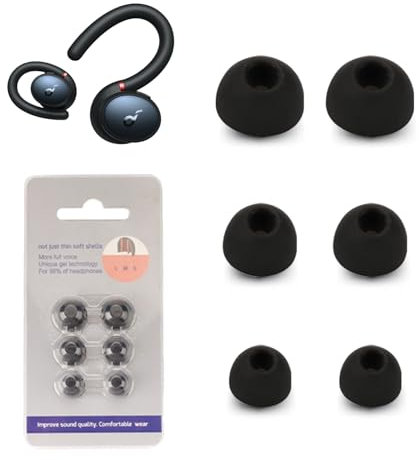 Ersatz-Ohrhörer für Soundcore Sport X10 True Wireless Bluetooth, NOUKAJU Silikon-Ohrstöpsel, S/M/L, 3 Größen, Ohrstöpsel für Soundcore NOUKAJU X10, 3 Paar (schwarz)