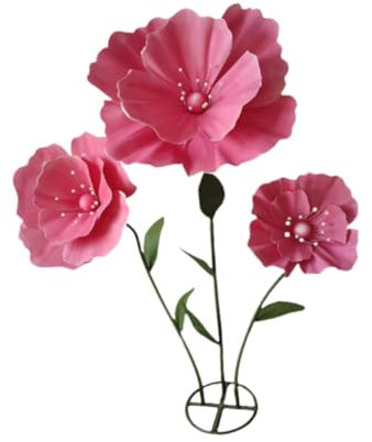 Oshhni Fleurs géantes de mariage pour la décoration Grandes fleurs artificielles Guirlandes florales décoratives élégantes et réalistes pour les occasions, Rose Rouge
