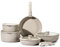 CAROTE Pots and Pans Set, Nonstick Cookware Set Detachable Handle, 11pcs Kitchen Cookware Sets Non Stick with Removable Handle, Induction RV Cookware Set, Oven Safe, Almond