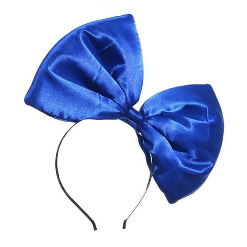 Großes Schleife Stirnband für Damen Haarreifen Mode Haarschmuck Perfekter für Partys Geburtstag Mottoparty Karneval und Cosplay,Haarband Kopfbedeckung für Frauen,Stirnband mit Schleife,Blau