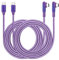 ROFICORD USB C to USB C Cable, [2 Pack] 60W Type C Right Angle Cable Fast Charging for Phone 16/15 ProMax/Car Charger/S24/S23/S22/MacBook Air/Pad/CarPlay and More USB C Device (2Pack Purple, 4FT)