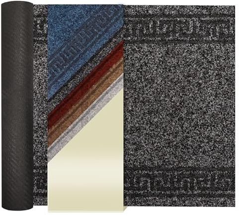 Primaflor Sauberlauf Olympia - Anthrazit - 0,80m x 4,00m | Schmutzfangläufer Meterware | Teppichläufer für Flur und Eingangsbereich | rutschhemmender Rücken | robust und zuschneidbar