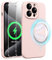Xiltlly Coque Magnétique en Silicone pour iPhone 15 Pro 6,1 Pouces avec 2 Verre Trempé, Compatible avec MagSafe Aimants Intégrés, Étui Housse Antichoc Anti-Rayures Case pour iPhone 15 Pro, Rose
