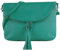 modamoda de T07L / T139L Damen Leder kleine Umhängetasche 2 Modelle handmade in Italy, Farbe:Türkisgrün