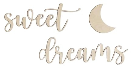 Wasise Sweet Dreams Wandkunst, Motiv: Sweet Dreams, Schlafzimmerbilder für Wand über dem Bett, bezaubernde Kinderzimmer- und Schlafzimmerdekoration, süße Träume, Kunstholz, inspirierende