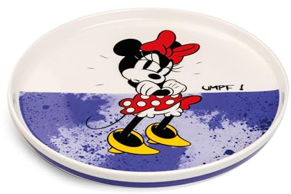 Egan Mickey Mouse Beilagenteller, rund, 20 cm, Gelb, Knochenporzellan, mikrowellen- und spülmaschinenfest, Disney-Geschirr-Kollektion (Violett)