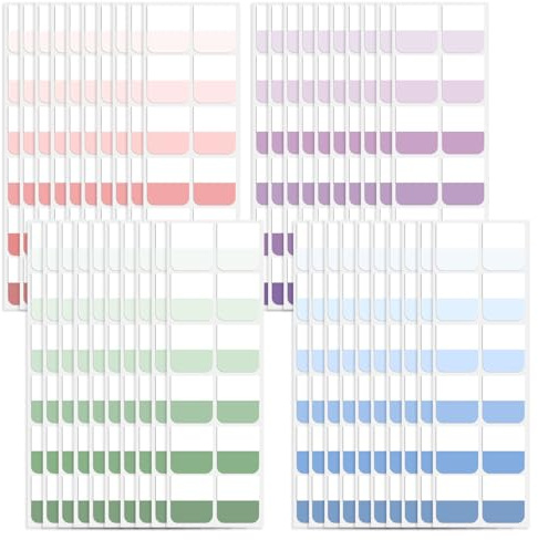 480 Stück Kleberegisterkarten, Seitenmarker Selbstklebend, Page Marker, Index Tabs, Klebezettel Tabs, Haftnotizen zum Markieren Beschriften für Dokumente, Ordner, Bücher, Tagebuch, Schüler, Lehrer
