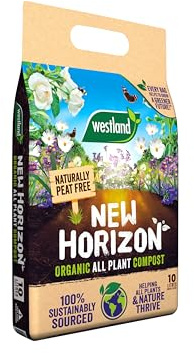 WestlandNew Horizon All Plant Compost 10 litre, peat-free formulation is ideal for all types of plants and can also feed your plants for up to 6 weeks.