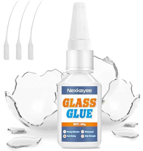Strong Clear Glass Glue and Glass Repair Fluid for Mirrors, Aquariums, Jewellery, and Decorative Glass, Fast-Drying Waterproof Rear View Mirror Adhesive Kit