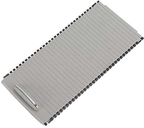 Walmeck A20468076079051, Rollo-Abdeckung für Getränkehalter in der Mittelkonsole, Premium-ABS + Gummi + Metall, Schützt die Platte vor Staub, Ersatz für W204 W212 (Grau)