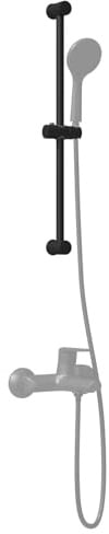vidaXL Duschkopfhalter Schwarz 71 cm Edelstahl, Verstellhalterung, leicht zu reinigen, platzsparende Duschvorrichtung, rostfrei, drehbar 360°