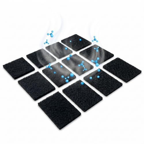 equipps 12er Set Aktivkohlefilter für Biomülleimer (8x5x0,5cm) – Universeller Kohlefilter gegen Gerüche, passend für 3L & 6L Komposteimer, Geruchsfilter Ersatzfilter