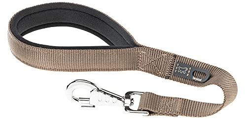 Ferplast Daytona GM Guinzaglio per Cani Extraresistente - Morbida Impugnatura Imbottita - Pratico Porta Sacchetti Igienici - Antiabrasione - Design Italiano - 45 x 2,5 cm, Marrone