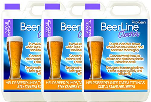 3 x 5 litres Pro-Kleen Heavy Duty Purple Beer Line Cleaner