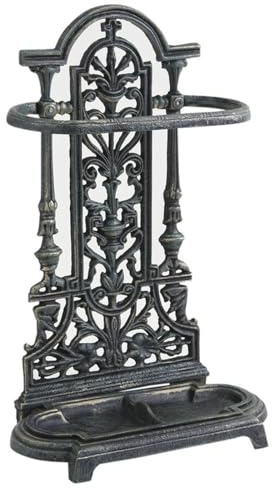 AUBRY GASPARD - Porte-Parapluie en Fonte Noir - Style Intemporel - Dimensions 34 x 18 x 52 cm - Robuste et Résistant - Convient pour Intérieur et Extérieur - Livré en Kit pour Montage Facile