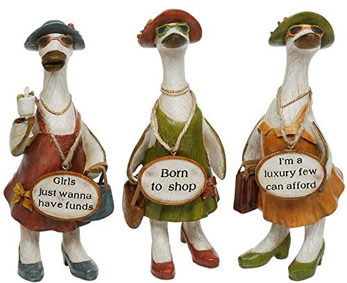 Complete Set of 3 Glam Girls Ducks ~ Fabulous Shabby Chic Ornaments