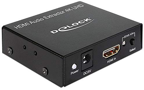 Delock Audio-/Video-Leistungsverstärker 1 x HDMI A 19 1 x DC Power 5 V 1 x A 1 x 3.5 mm 1 x TOSLINK 1 x RCA 3840 x 2160 @ 30 Hz
