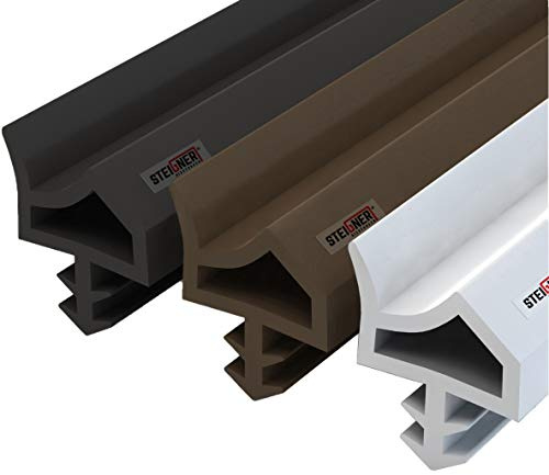 STEIGNER Burlete para Puerta y Ventana STD06 50m 12mm Marrón Junta de goma Perfil de estanqueidad para ventanas y puertas de PVC, Madera, Aluminio