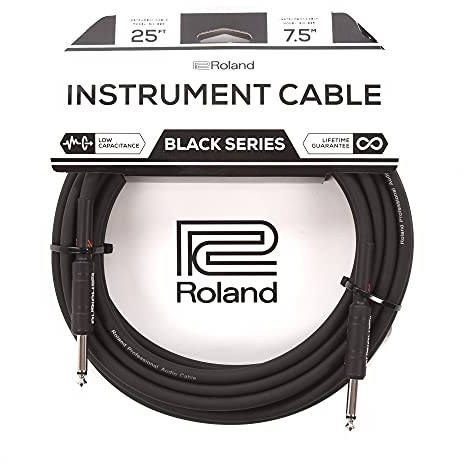 Roland Black Series Instrument Cable, Straight/Straight 1/4-Inch Jack, 25-Feet