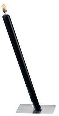Magnetkerze aus Wachs mit Metallplatte, schräg stehend ohne zu tropfen schwarz Weltneuheit Kerzenschein