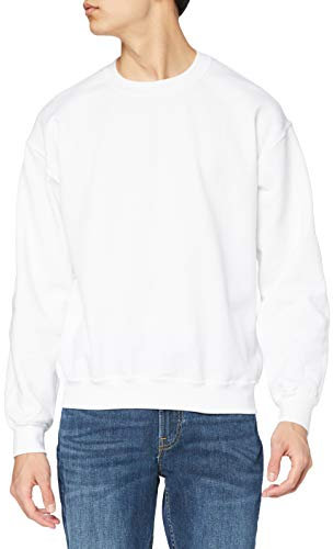GILDAN Men's 50/50 Adult Crewneck Sweatshirt, White, 5XL UK