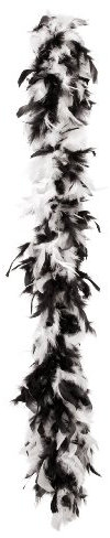 PARTY DISCOUNT Federboa weiß / schwarz, ca. 180 cm