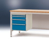 Manuflex ZB4772.7035 Komplettschrank 500 für Tische ALU 800mm Tiefe RAL7035 Hellgrau 500mm x 560mm x
