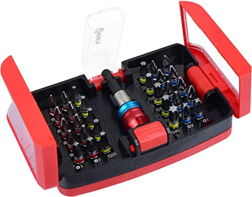 Connex Bit-Set 31-teilig - Aus Silizium-Molybdän-Stahl - Gängige Standard-Bits - In praktischer Kunststoffbox / Bit-Satz für Schaubarbeiten / Bit-Sortiment / Schrauber-Bits / COXB973731