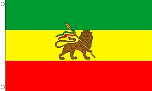 Bandera de Etiopía con León (Rasta) 1,5 m x 0,9 m