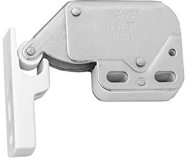 Gedotec Federschnäpper MINI-LATCH Schrank-Schnäpper Tür Druckverschluss | Automatik Möbel-Schnäpper für Schranktüren | Druckschnäpper Edelstahl | 1 Stück - Federschnapp-Verschluss mit Gegenstück
