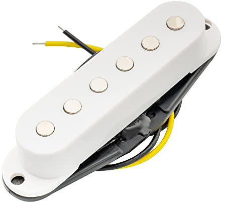 Musiclily 52MM Micro simple bobinage Pickup à Guitare Fender Strat Squier Pièces électrique, Blanc