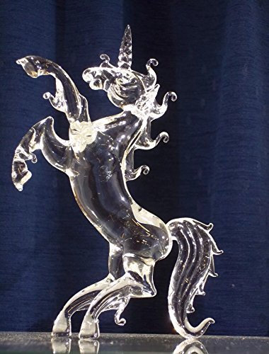 Figura de unicornio de cristal de cristal, diseño de bestia mítica de fantasía
