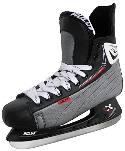 SULOV Herren Schlittschuhe Eishockey, Schwarz, 44