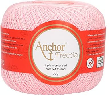 Anchor Filato per Uncinetto, Cotone, 00048 Rosa, 88 unità