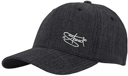 2Stoned Flexfit Baseball Cap Fine Melange in Schwarz mit Stick Größe L/XL (57 cm - 59 cm) für Damen und Herren