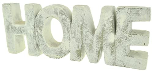 Schriftzug HOME weiß gewischt aus Keramik