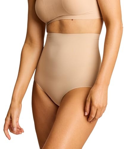 commando Classic Control Brief | Light Compression Shapewear | Raw-Cut Edges | Seamless Invisible Finish | Luxe Microfiber | Beige, Medium
