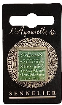 Sennelier l'Aquarelle Watercolour Half Pan S3 - Chromium Oxide Green (815)