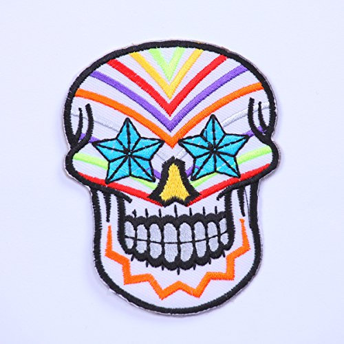 b2see Aufnäher Bügelbild Aufbügler Candy Skull Design 7