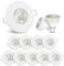 linovum 10x LED Einbaustrahler Set 2W flach IP65 weiß mit Wasserschutz für Bad, Dusche, Außen inkl. GU10 LED Lampe warmweiß