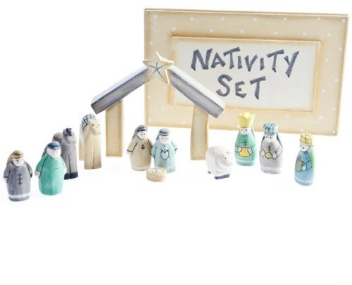 East of India Mini-Krippe aus Holz, Christi Geburt, in Verpackung