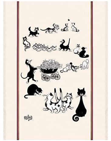 Großes Geschirrtuch Dubout Multi-chats Écru 60 X 80 ekrü 60 x 80 cm Winkler