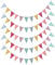 ZXK CO Wimpelkette Outdoor Wetterfest 20m, 5 Stück Wimpel Banner Draußen Pastell Dekoration Wimpel Girlande Kinderzimmer für Party, Geburtstag, Hochzeit, Weihnachten (60 Dreieck Flaggen)